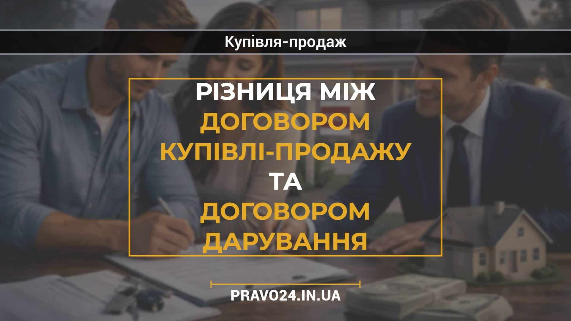 Різниця між договором купівлі-продажу та договором дарування