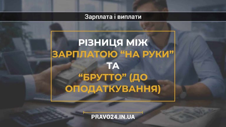 Різниця між зарплатою “на руки” та “брутто” (до оподаткування)