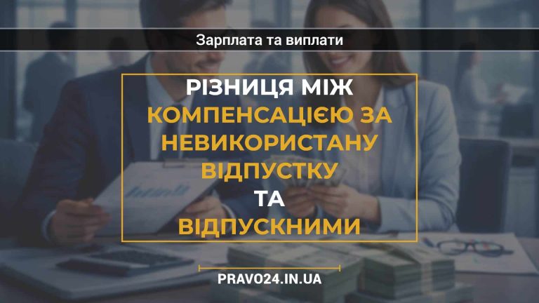 Різниця між компенсацією за невикористану відпустку та відпускними