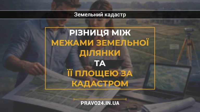 Різниця між межами земельної ділянки та її площею за кадастром