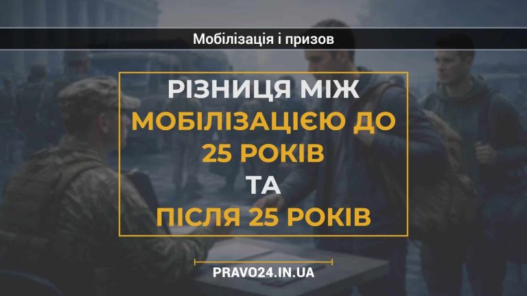 Різниця між мобілізацією до 25 років та після 25 років