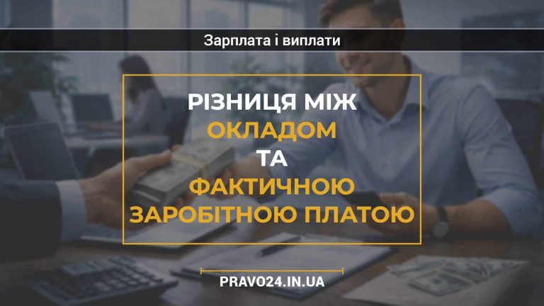 Різниця між окладом та фактичною заробітною платою