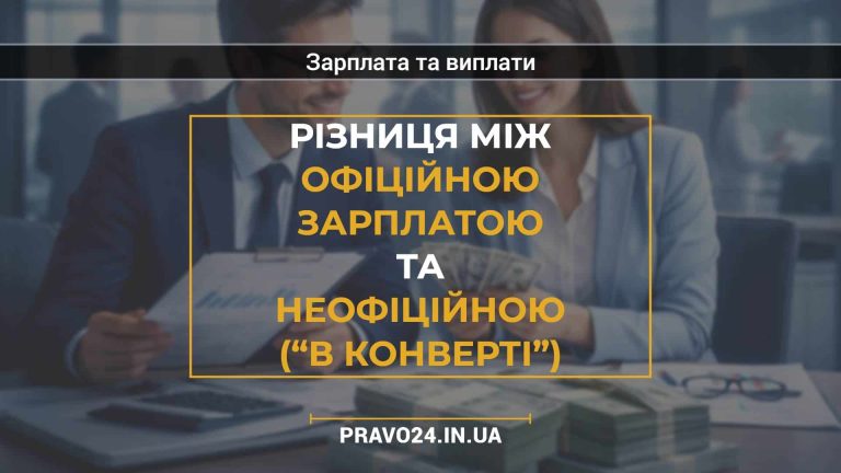 Різниця між офіційною зарплатою та неофіційною (“в конверті”)