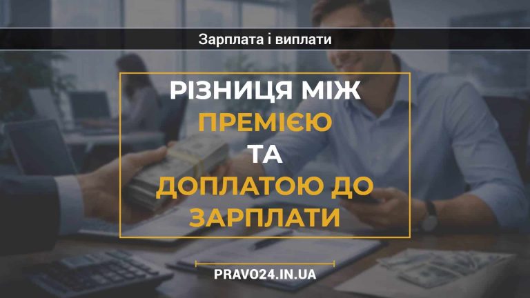 Різниця між премією та доплатою до зарплати