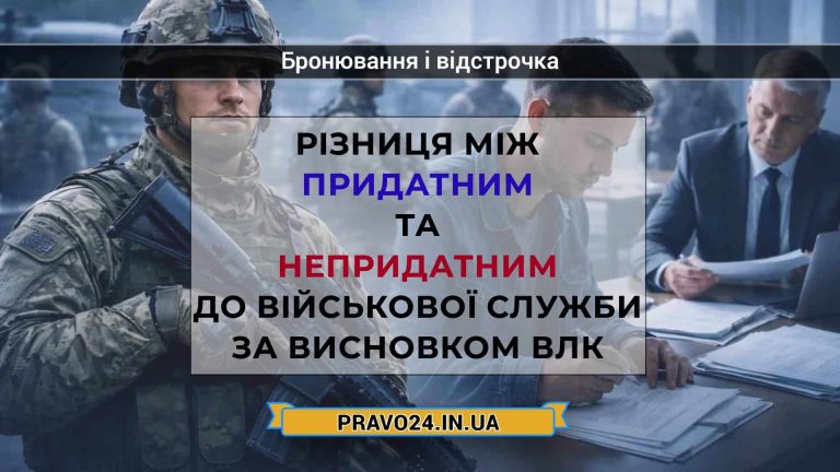 Різниця між придатним та непридатним до військової служби за висновком ВЛК