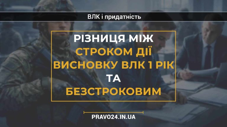 Різниця між строком дії висновку ВЛК 1 рік та безстроковим