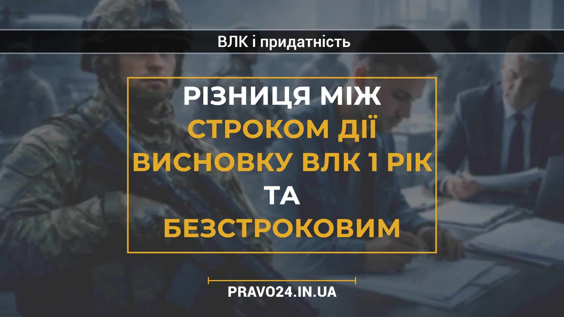Різниця між строком дії висновку ВЛК 1 рік та безстроковим