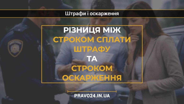 Різниця між строком сплати штрафу та строком оскарження