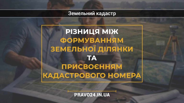Різниця між формуванням земельної ділянки та присвоєнням кадастрового номера
