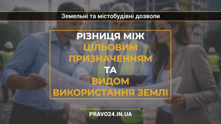 Різниця між цільовим призначенням та видом використання землі