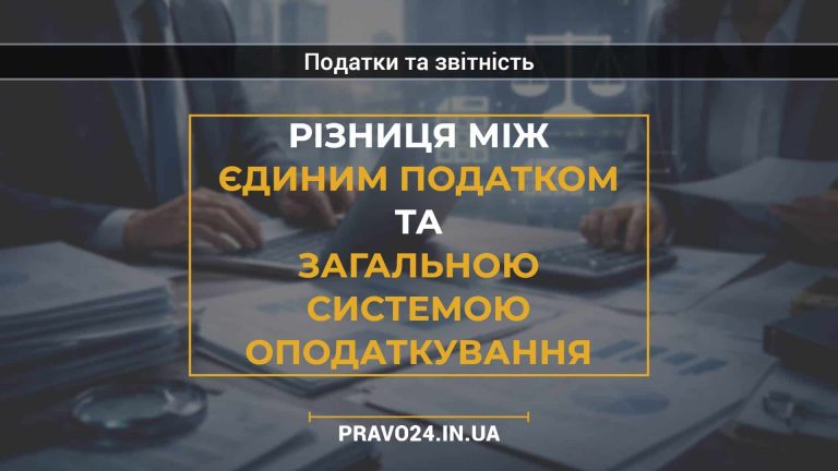 Різниця між єдиним податком та загальною системою оподаткування